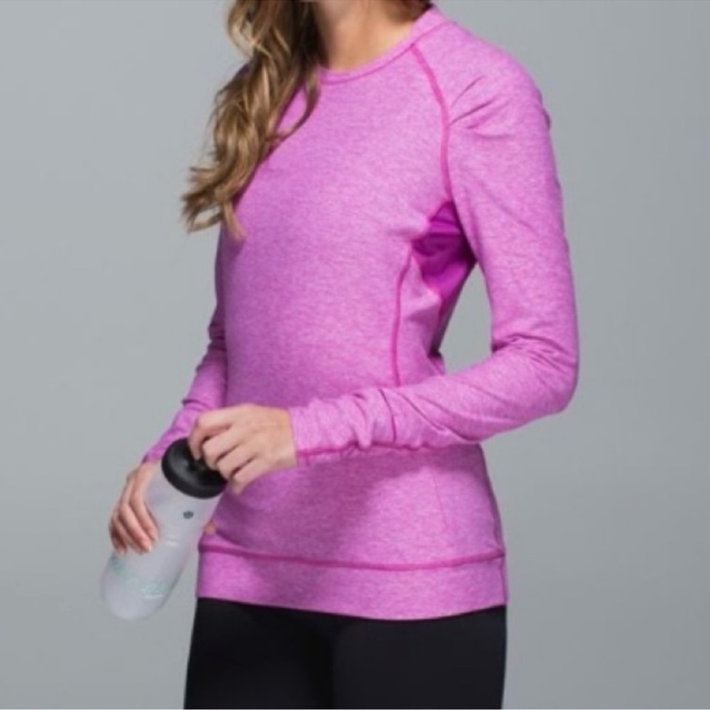 Lululemon Think Fast Long Sleeve- Heathered Ultra Violet- Size 8